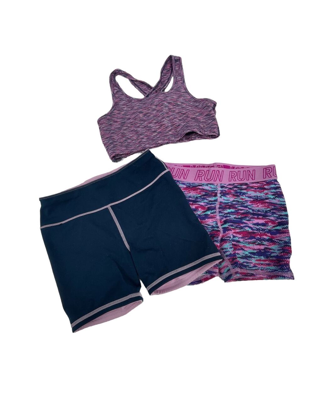 Danskin Now BCG Avia Lot of 3 Girls Sports Bra & Shorts Large 10-12-14